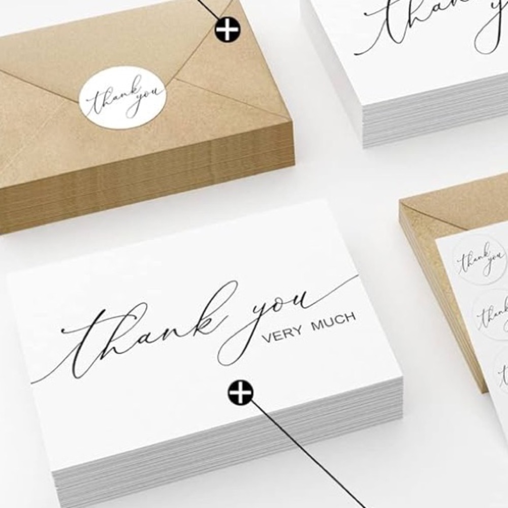 33pcs Thank You Very Much Greeting Cards in Black & White Simple Clean Elegant